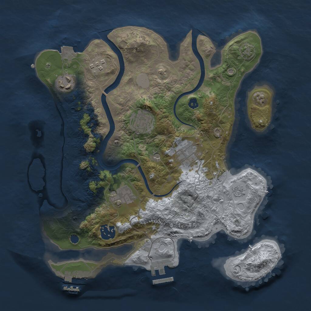 Rust Map: Procedural Map, Size: 3000, Seed: 419077499, 12 Monuments