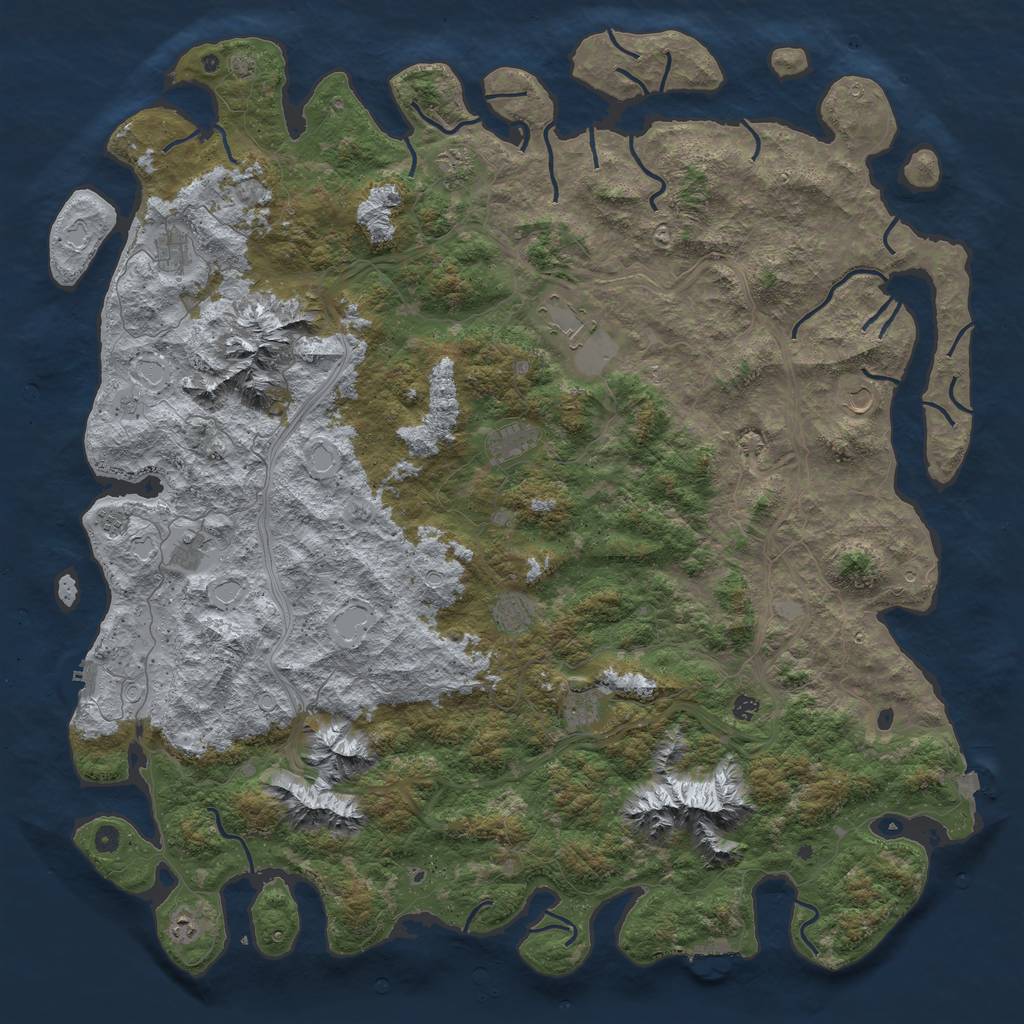 Rust Map: Procedural Map, Size: 6000, Seed: 1355795211, 19 Monuments