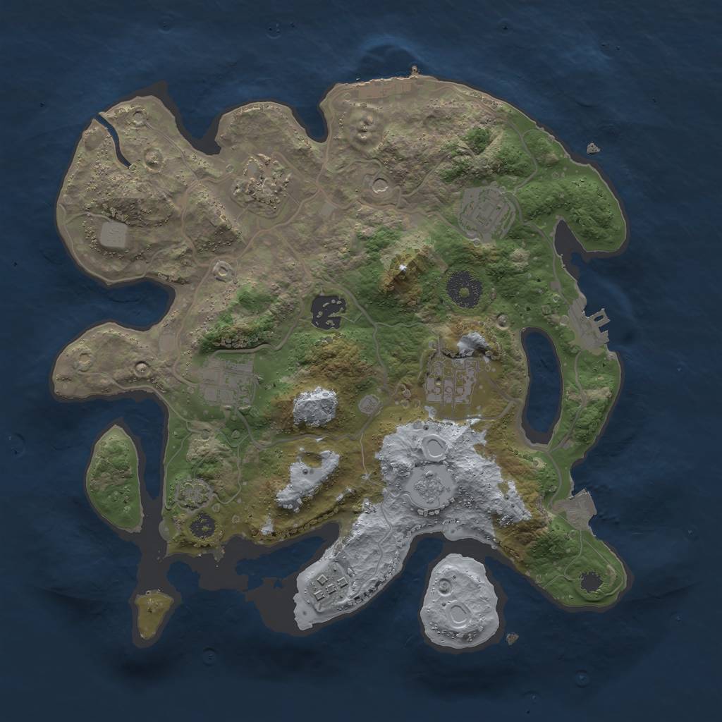 Rust Map: Procedural Map, Size: 3000, Seed: 20240525, 14 Monuments