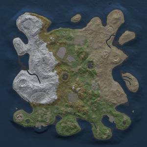 Thumbnail Rust Map: Procedural Map, Size: 3500, Seed: 1685174340, 16 Monuments