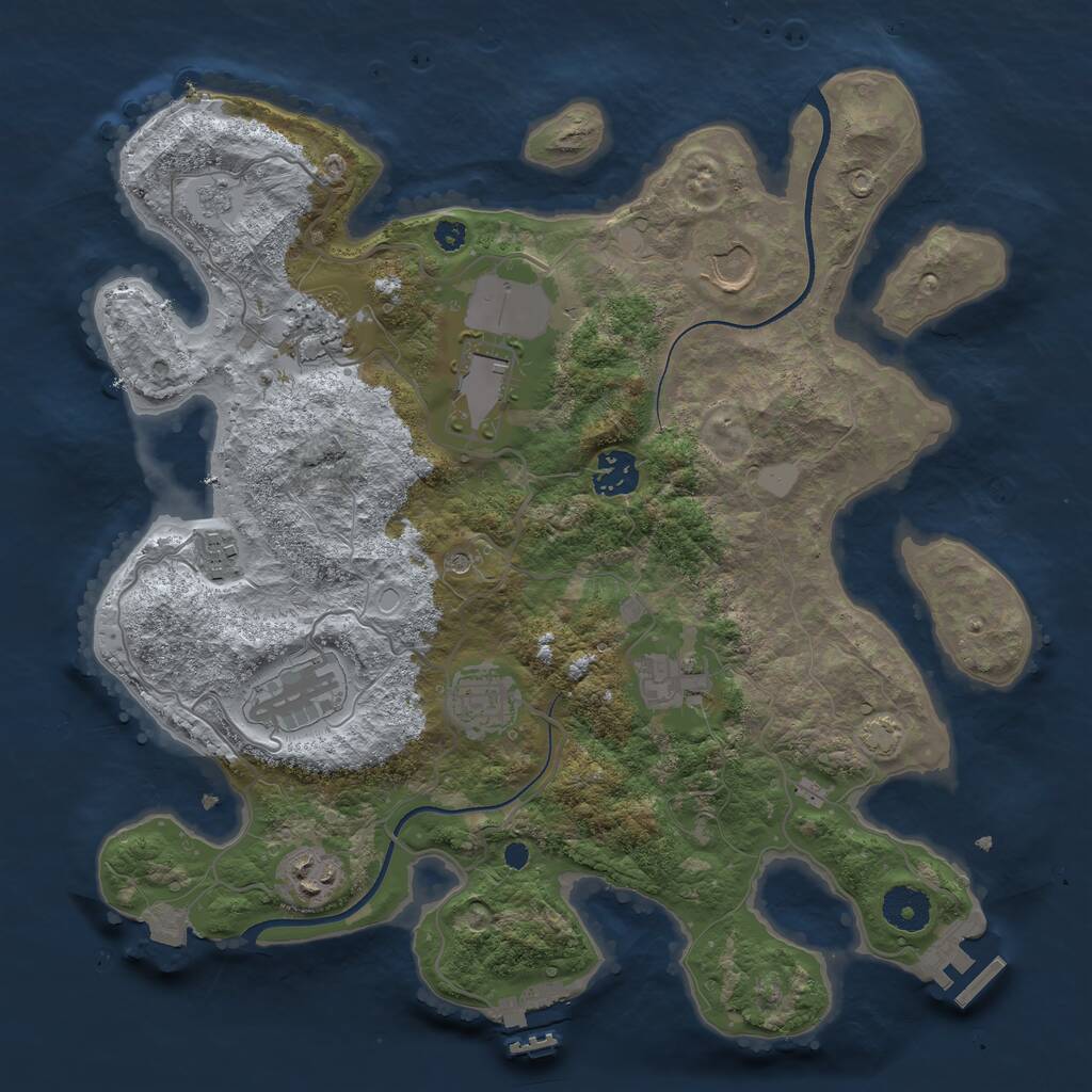Rust Map: Procedural Map, Size: 3500, Seed: 1685174340, 15 Monuments
