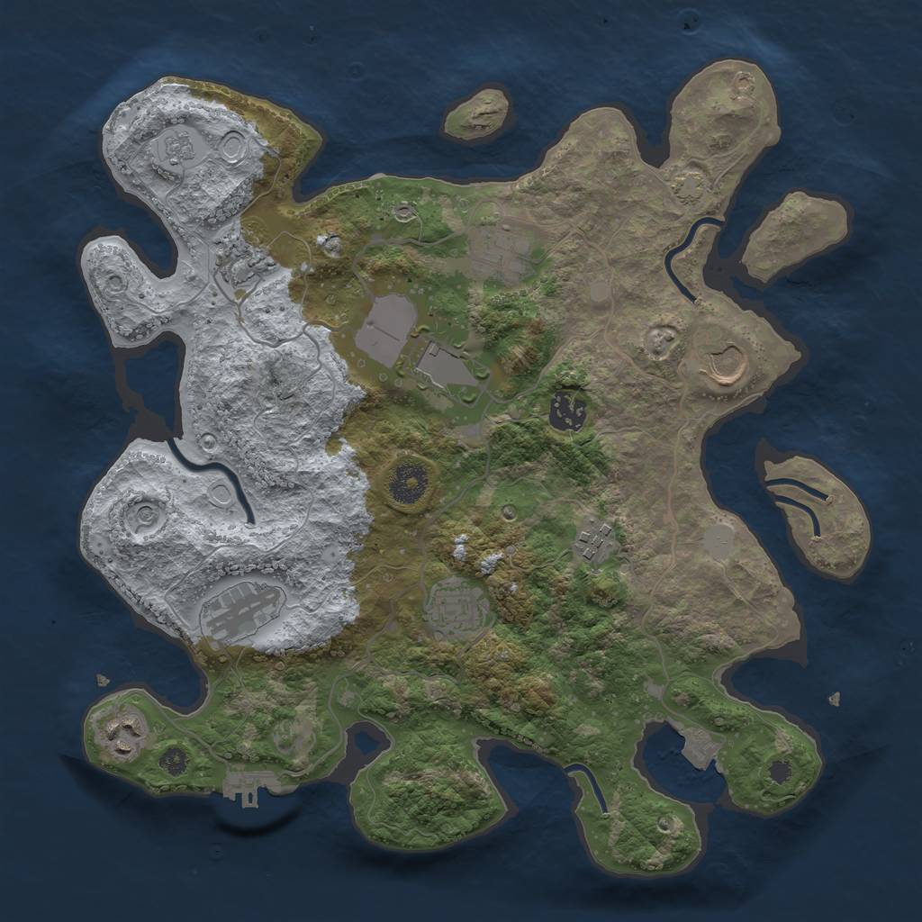 Rust Map: Procedural Map, Size: 3500, Seed: 1685174340, 16 Monuments