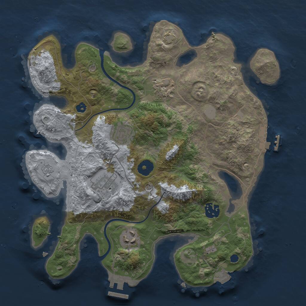 Rust Map: Procedural Map, Size: 3000, Seed: 583675868, 11 Monuments