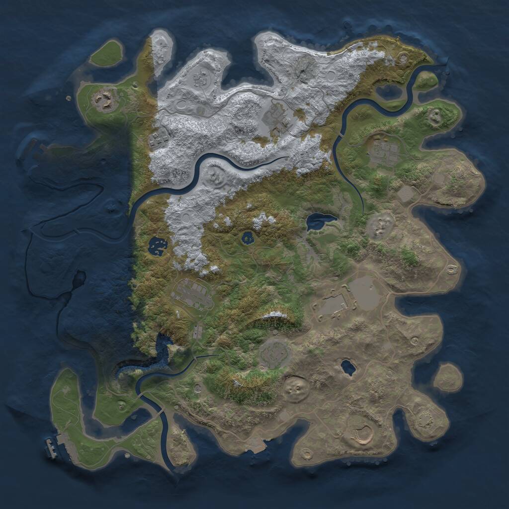 Rust Map: Procedural Map, Size: 4000, Seed: 942631178, 15 Monuments