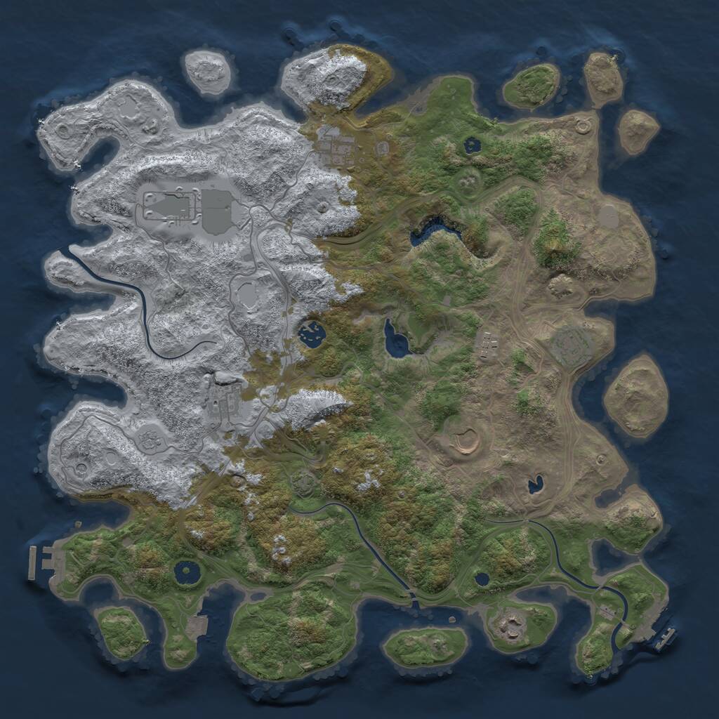 Rust Map: Procedural Map, Size: 4250, Seed: 35039408, 14 Monuments