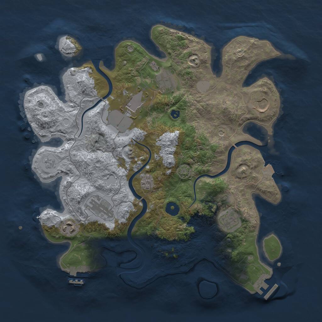 Rust Map: Procedural Map, Size: 3500, Seed: 566994046, 13 Monuments