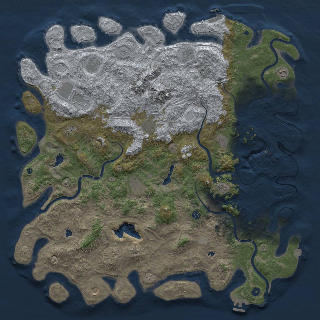 Rust Map: Procedural Map, Size: 5500, Seed: 691642194, 17 Monuments