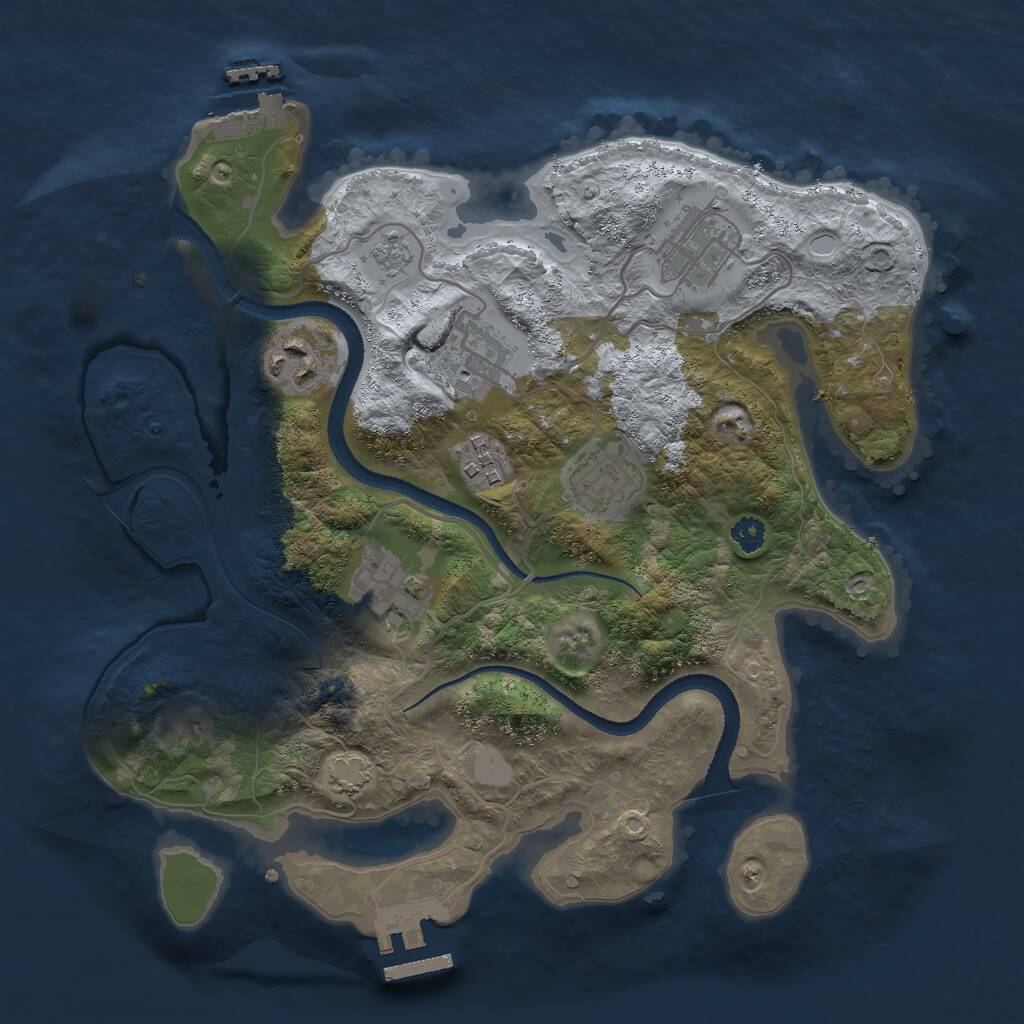Rust Map: Procedural Map, Size: 3000, Seed: 1773408677, 11 Monuments