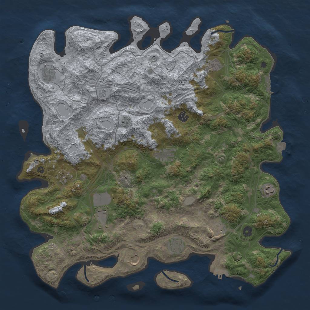 Rust Map: Procedural Map, Size: 4500, Seed: 7875, 19 Monuments