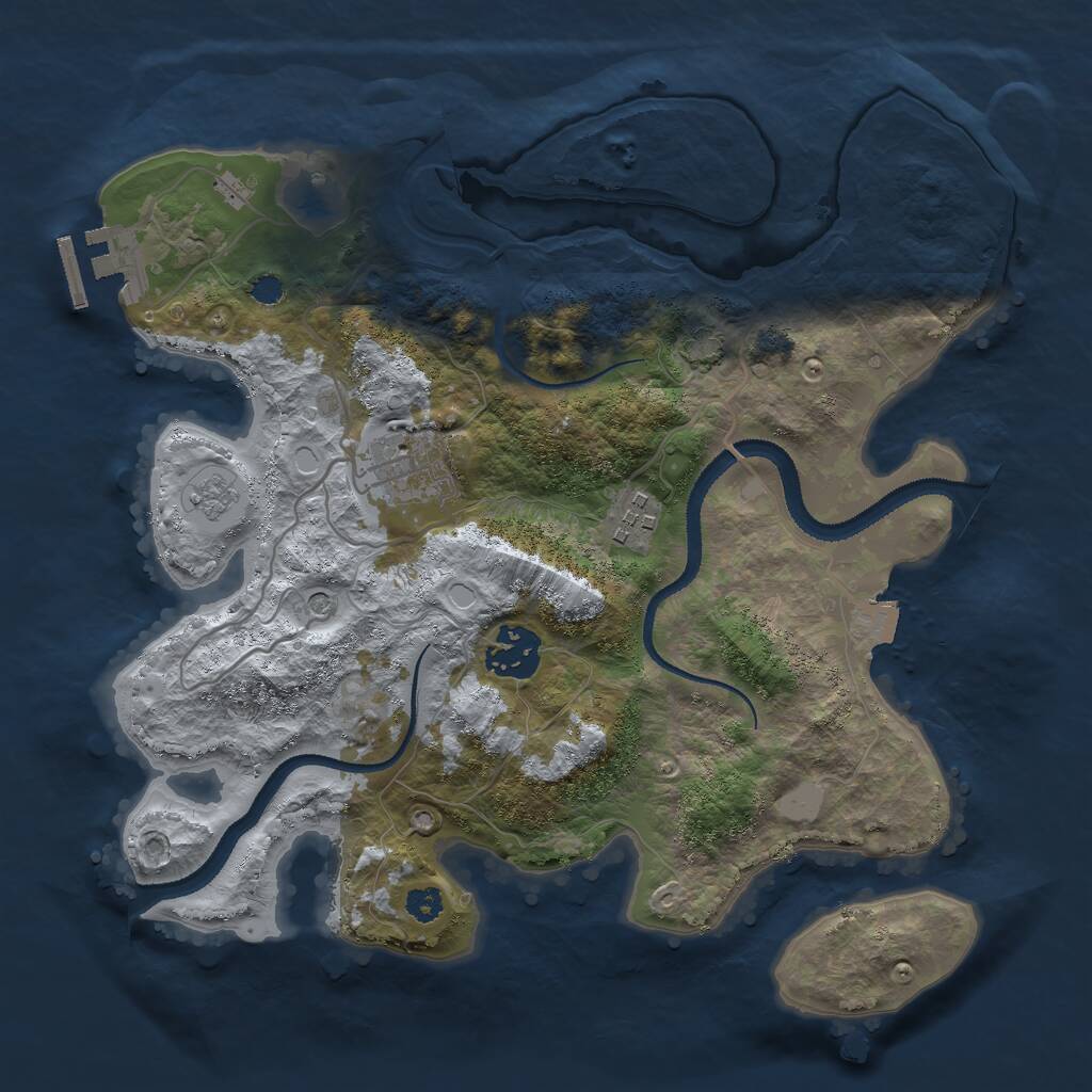 Rust Map: Procedural Map, Size: 3000, Seed: 241258852, 8 Monuments