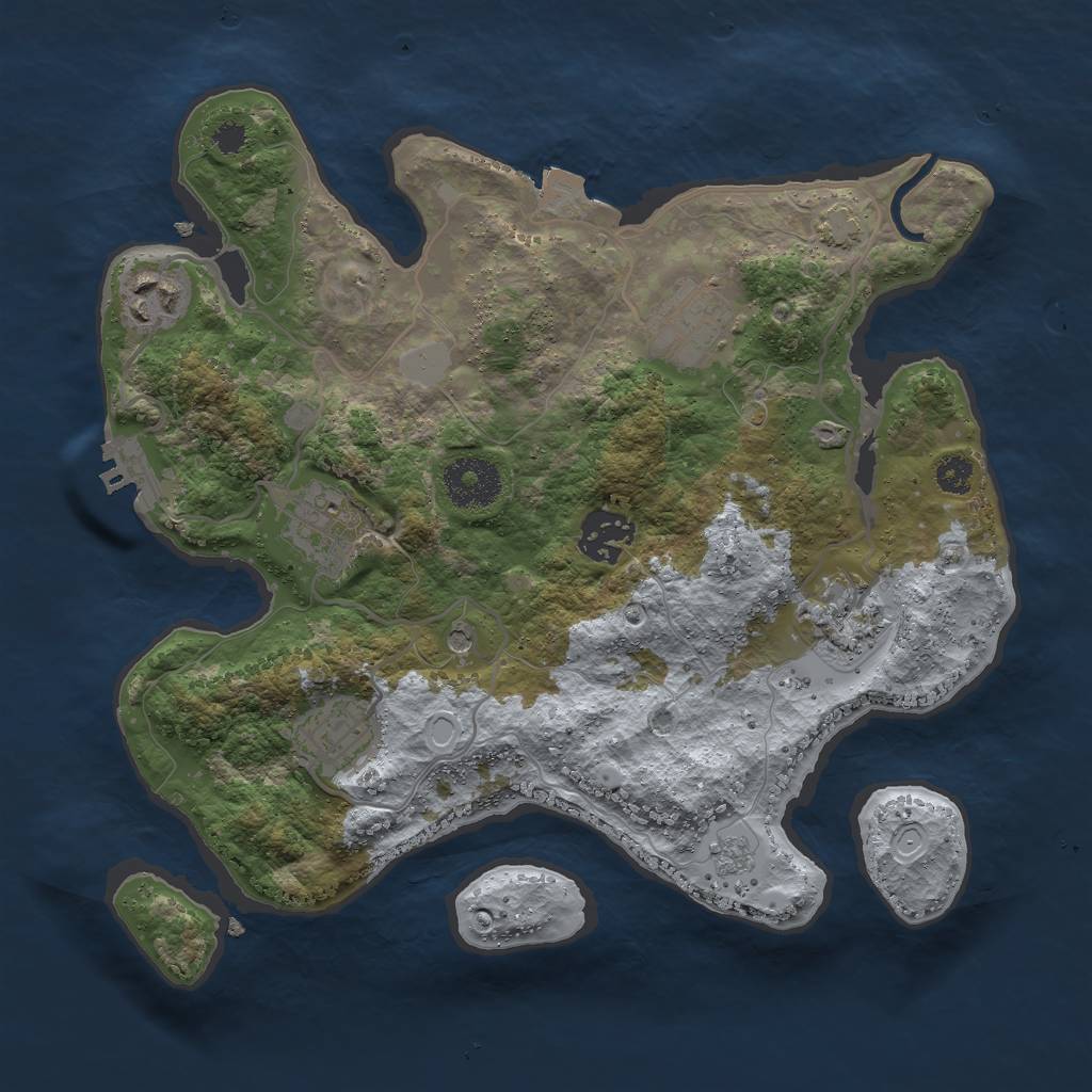 Rust Map: Procedural Map, Size: 3000, Seed: 762523955, 13 Monuments