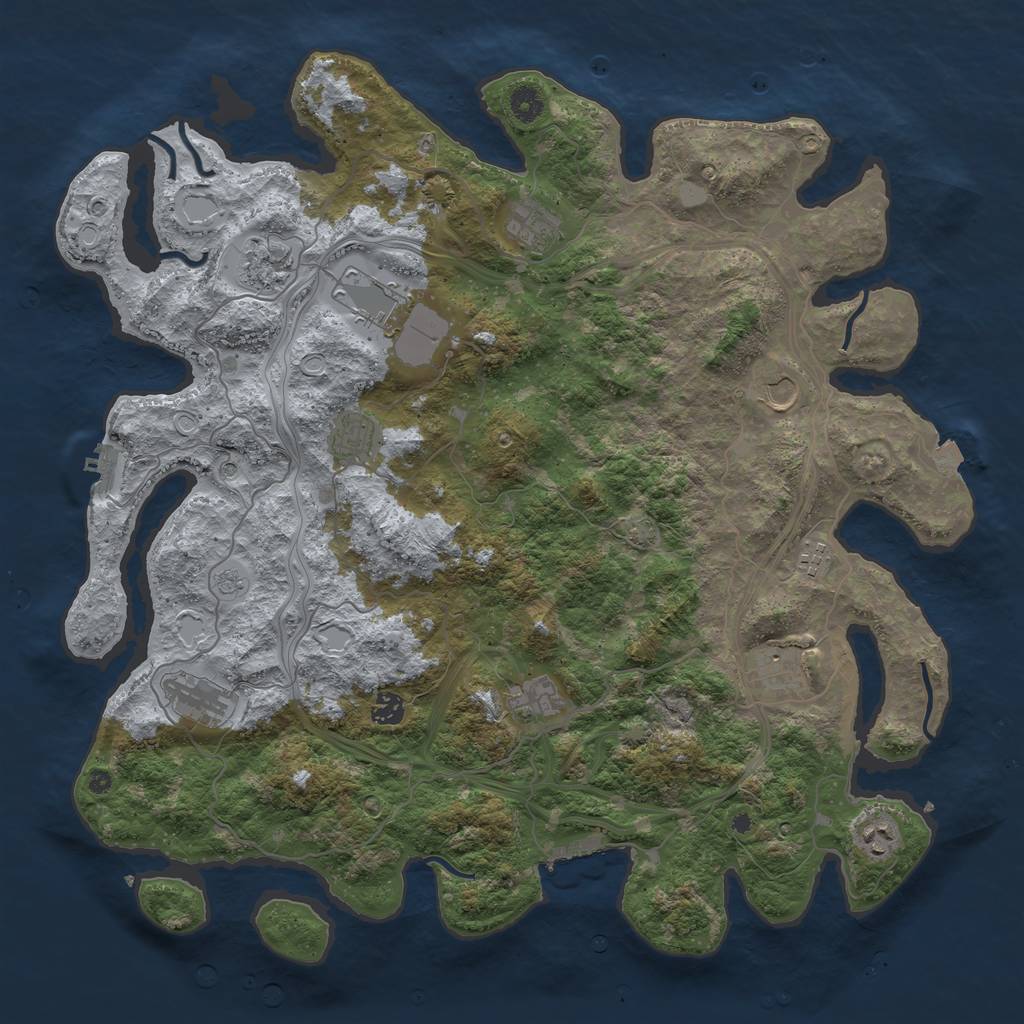 Rust Map: Procedural Map, Size: 4500, Seed: 2032511848, 19 Monuments