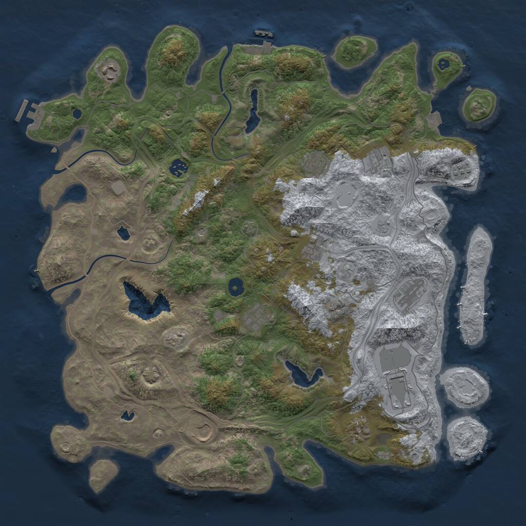 Rust Map: Procedural Map, Size: 4550, Seed: 16407721, 17 Monuments