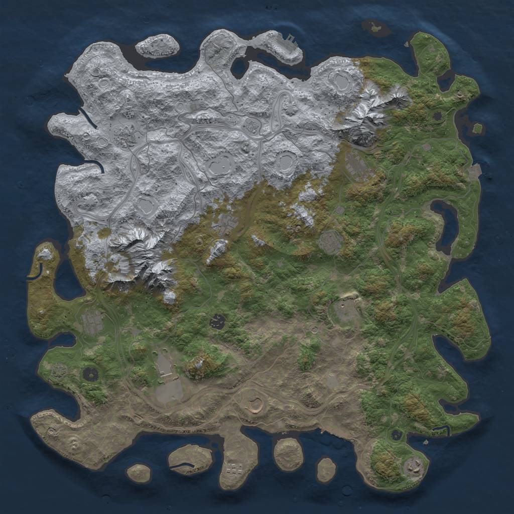 Rust Map: Procedural Map, Size: 5000, Seed: 5555555, 19 Monuments