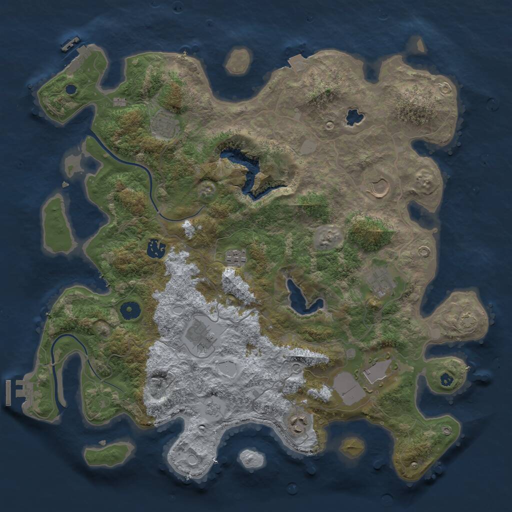 Rust Map: Procedural Map, Size: 4000, Seed: 1801706628, 14 Monuments