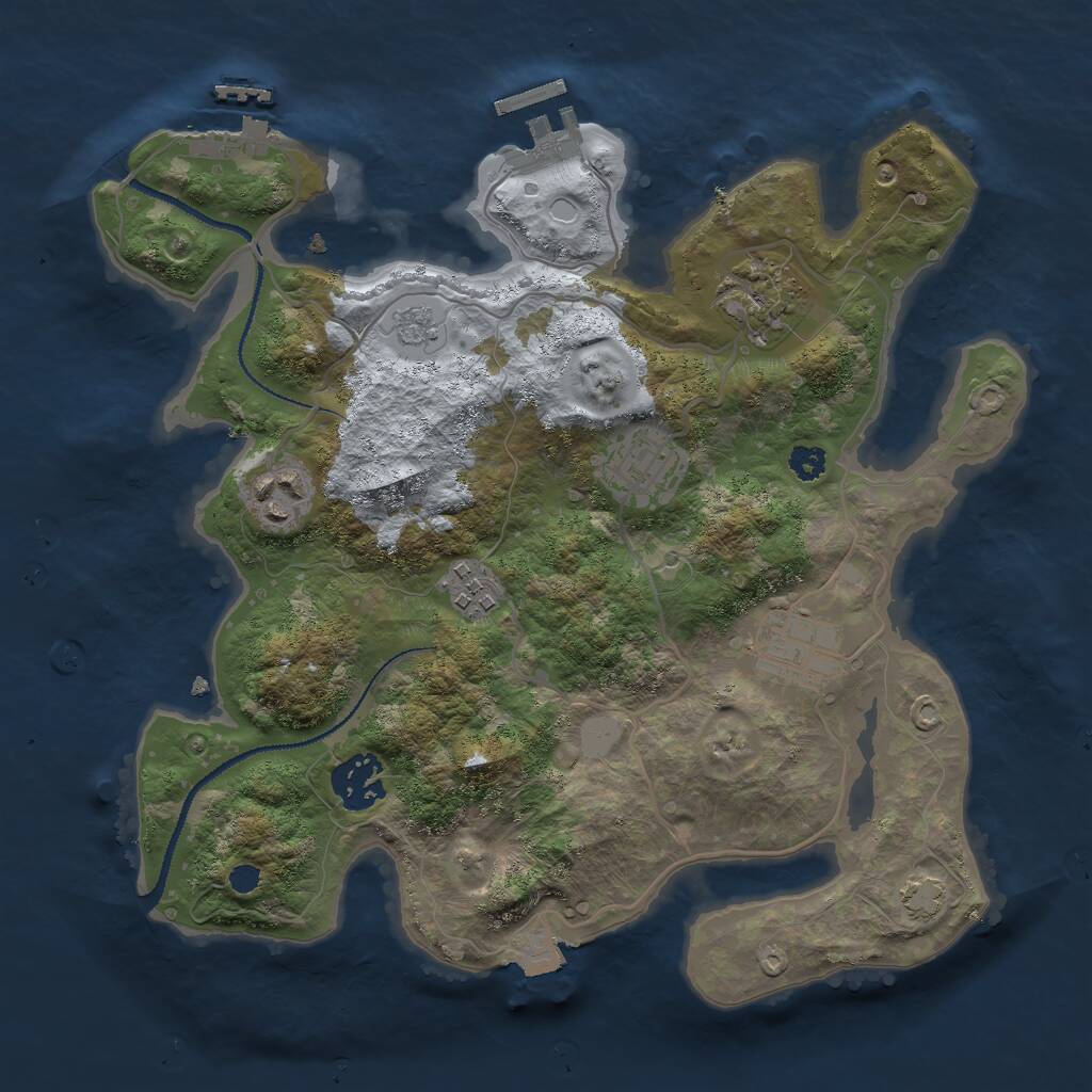 Rust Map: Procedural Map, Size: 3000, Seed: 1749967481, 11 Monuments