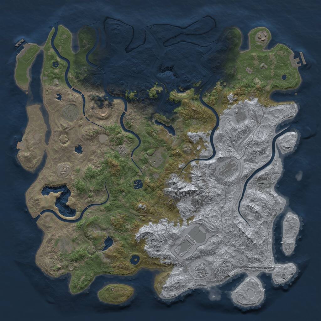 Rust Map: Procedural Map, Size: 5000, Seed: 2835, 17 Monuments