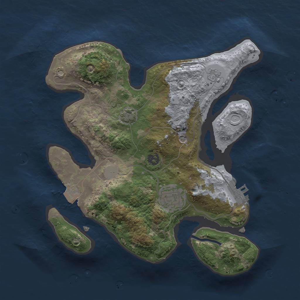 Rust Map: Procedural Map, Size: 2500, Seed: 621829073, 8 Monuments