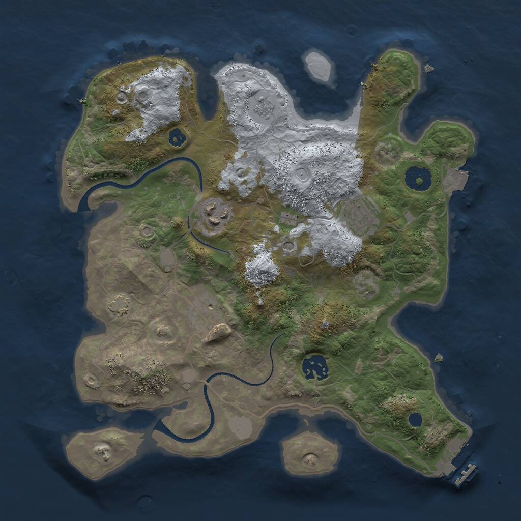 Rust Map: Procedural Map, Size: 3000, Seed: 894750887, 9 Monuments