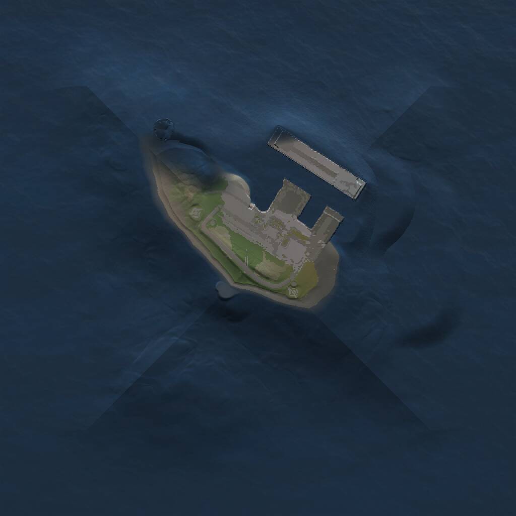 Rust Map: Procedural Map, Size: 1000, Seed: 1360255055, 2 Monuments