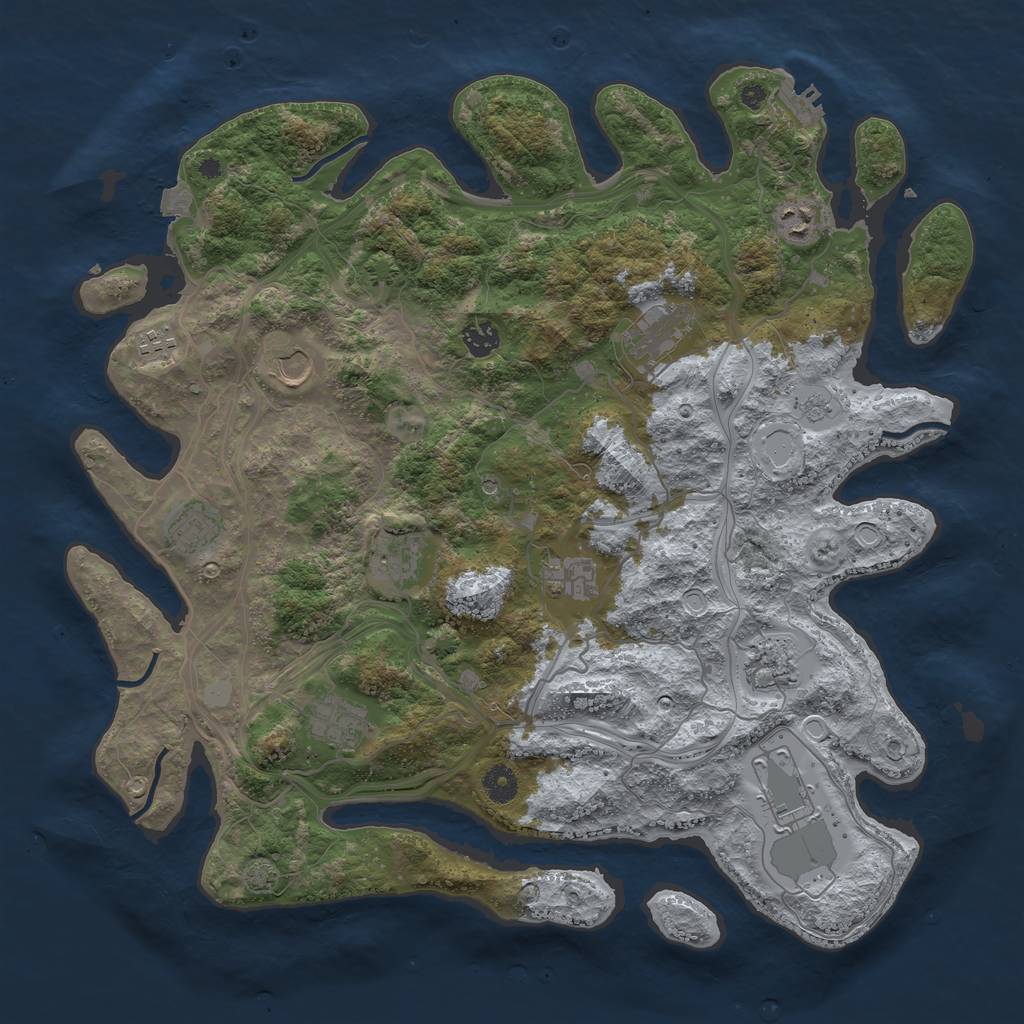 Rust Map: Procedural Map, Size: 4250, Seed: 20396, 18 Monuments
