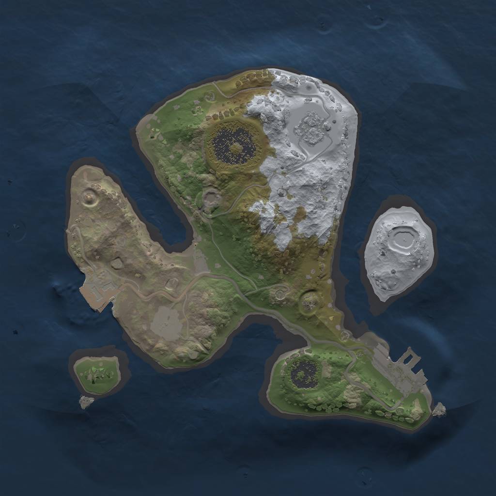 Rust Map: Procedural Map, Size: 1800, Seed: 1028668198, 5 Monuments