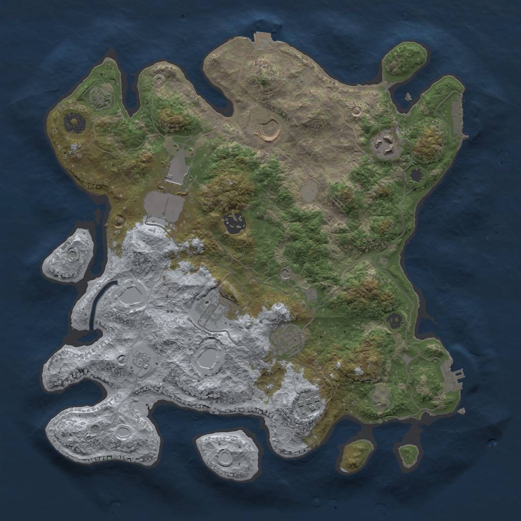 Rust Map: Procedural Map, Size: 3500, Seed: 709911920, 15 Monuments