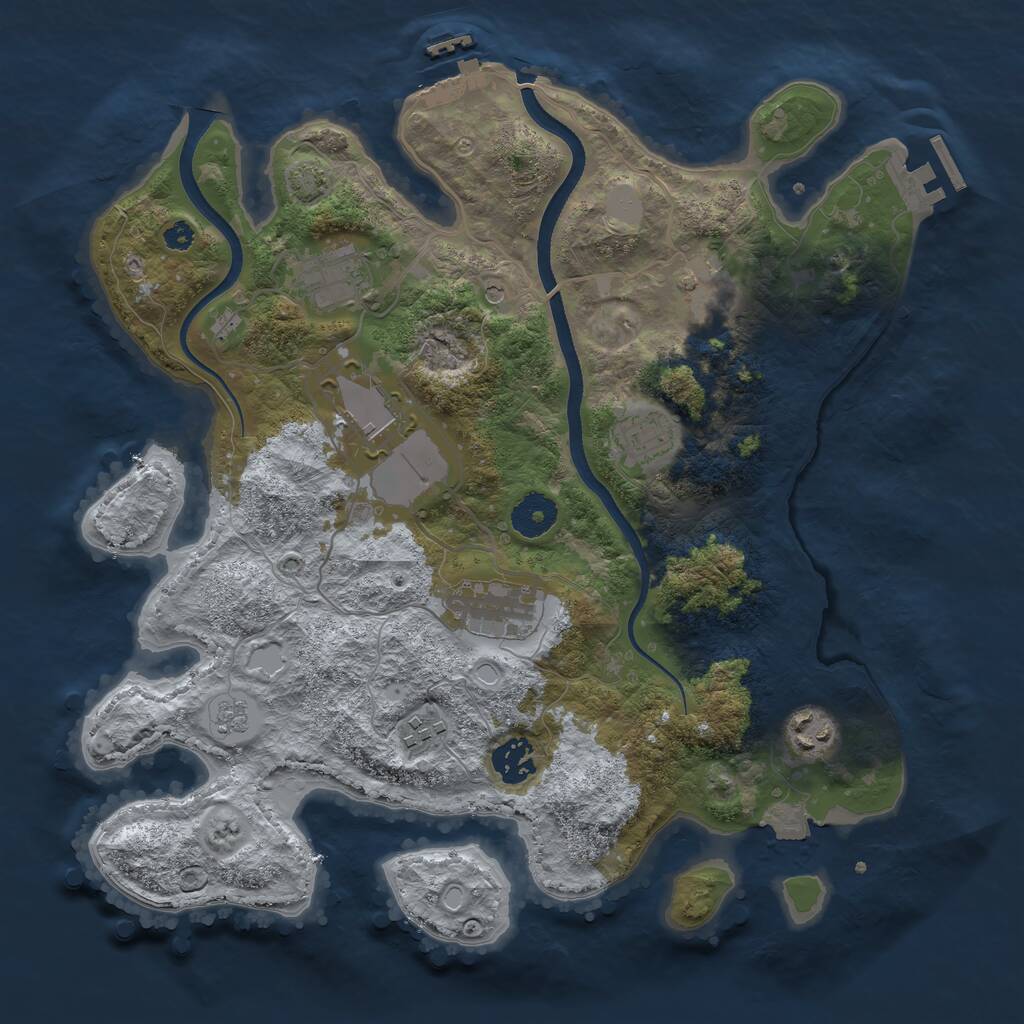Rust Map: Procedural Map, Size: 3500, Seed: 709911920, 14 Monuments
