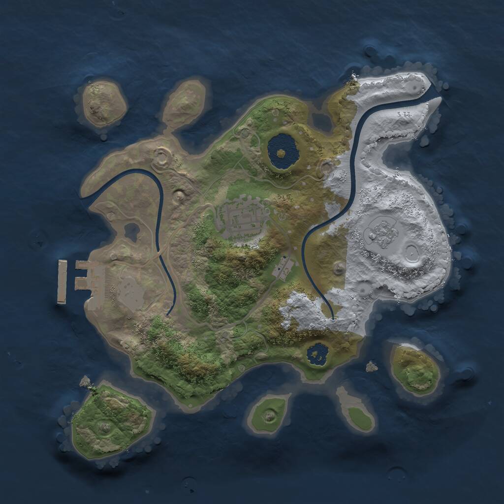 Rust Map: Procedural Map, Size: 2300, Seed: 1612051108, 4 Monuments