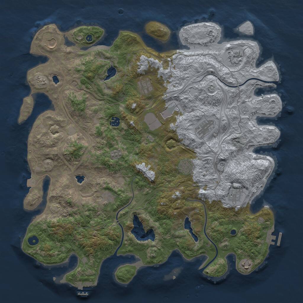 Rust Map: Procedural Map, Size: 4500, Seed: 1029050703, 17 Monuments