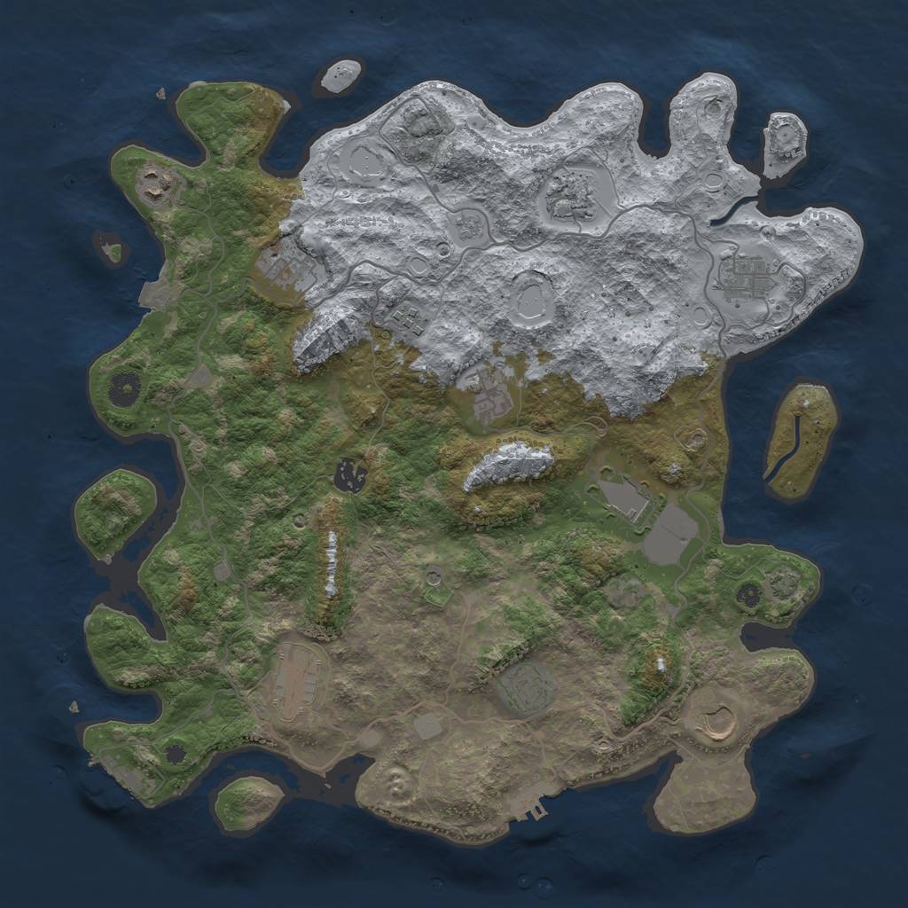 Rust Map: Procedural Map, Size: 4041, Seed: 13825, 19 Monuments