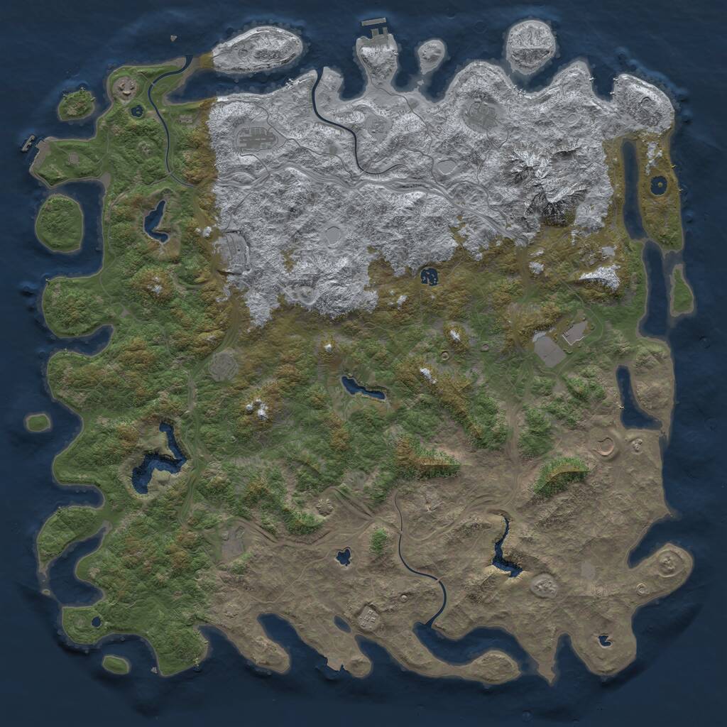 Rust Map: Procedural Map, Size: 6000, Seed: 14134, 17 Monuments