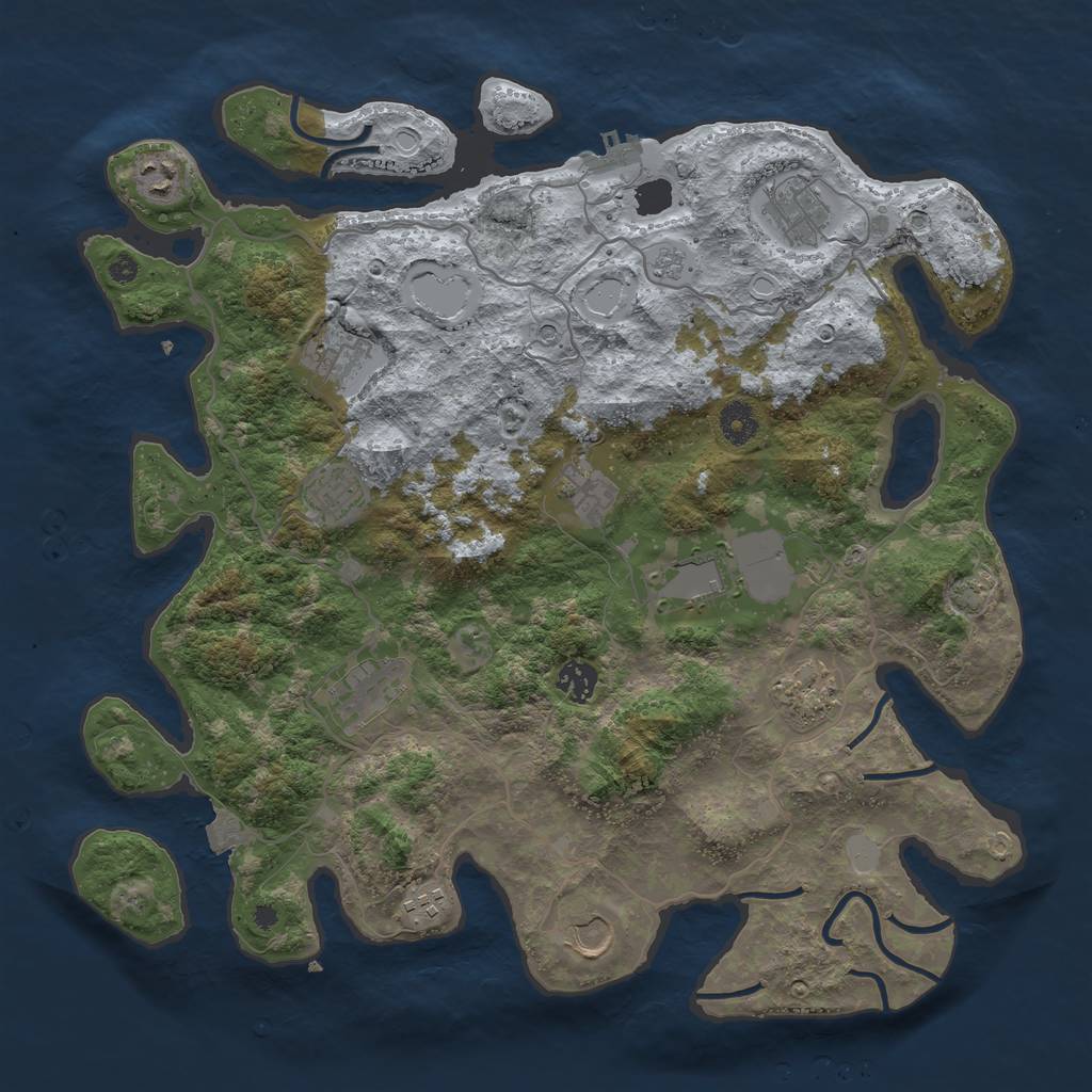 Rust Map: Procedural Map, Size: 4000, Seed: 237811, 18 Monuments