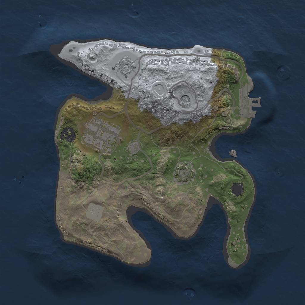 Rust Map: Procedural Map, Size: 2000, Seed: 1304872, 8 Monuments