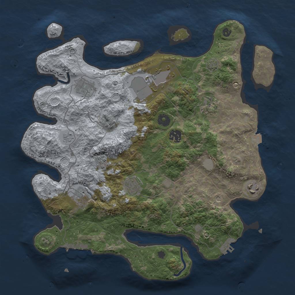 Rust Map: Procedural Map, Size: 3500, Seed: 1670825298, 16 Monuments