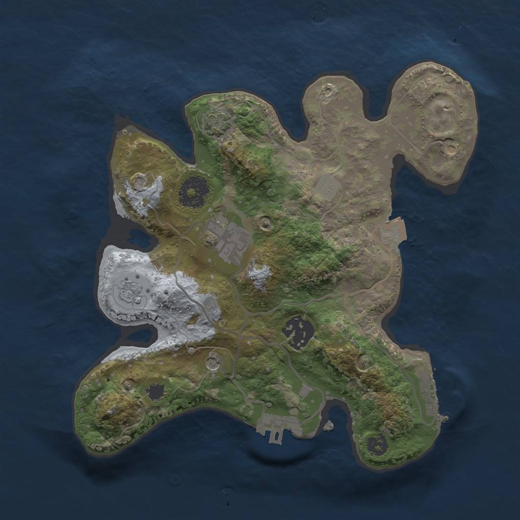 Rust Map: Procedural Map, Size: 2500, Seed: 616627579, 10 Monuments
