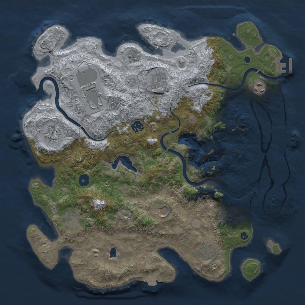 Rust Map: Procedural Map, Size: 4000, Seed: 336663695, 15 Monuments
