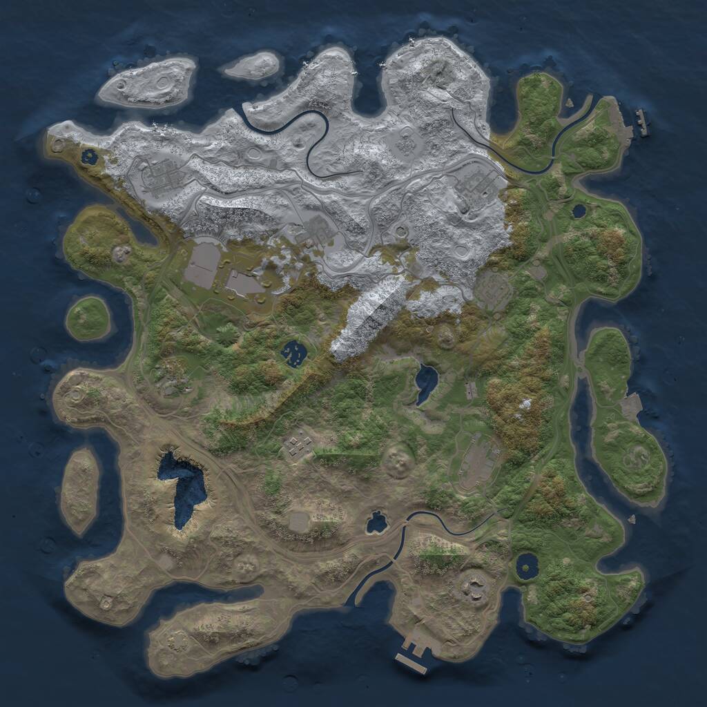Rust Map: Procedural Map, Size: 4250, Seed: 20265, 16 Monuments