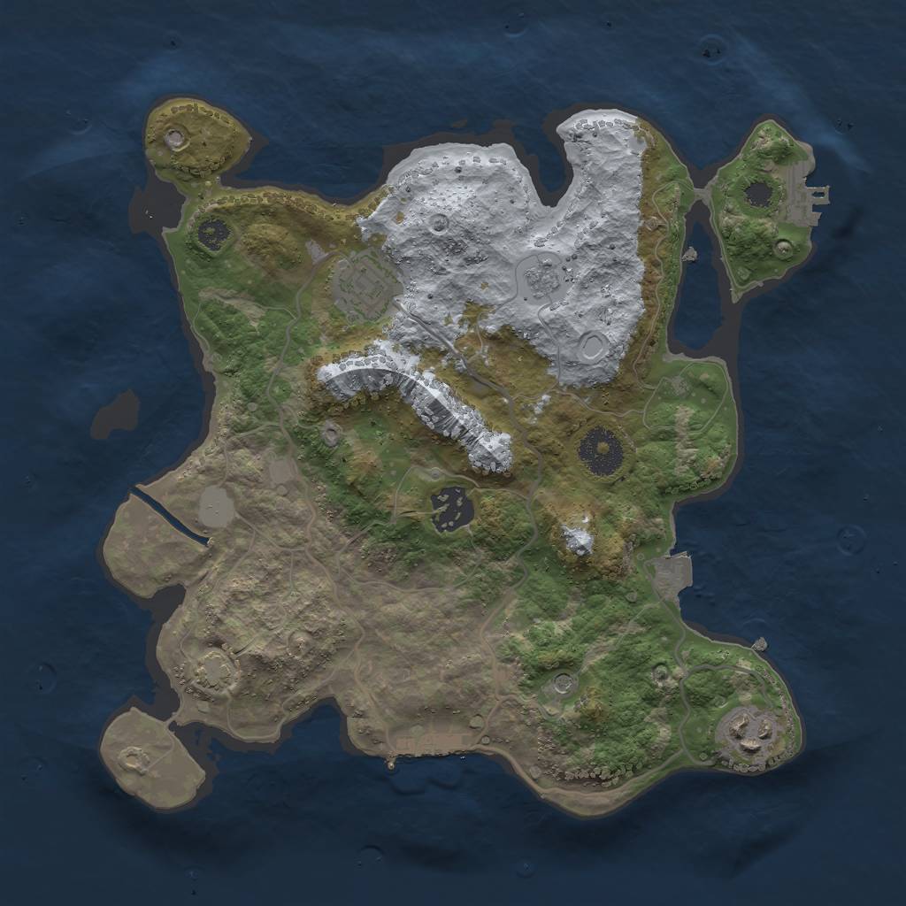 Rust Map: Procedural Map, Size: 3000, Seed: 1191742177, 11 Monuments