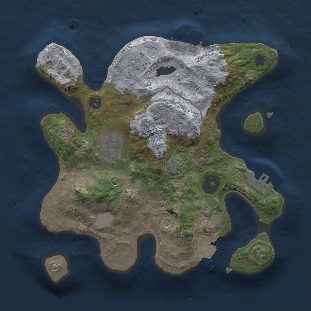 Rust Map: Procedural Map, Size: 2500, Seed: 998856, 10 Monuments