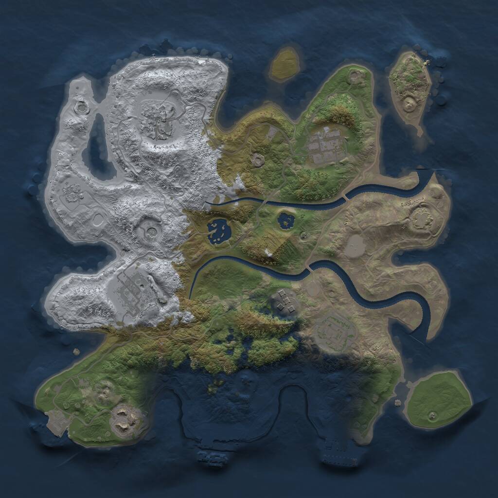 Rust Map: Procedural Map, Size: 3000, Seed: 56346422, 13 Monuments