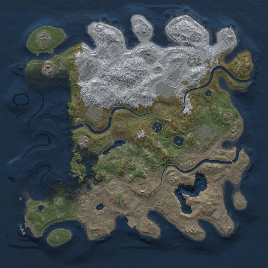 Rust Map: Procedural Map, Size: 4000, Seed: 14134, 15 Monuments