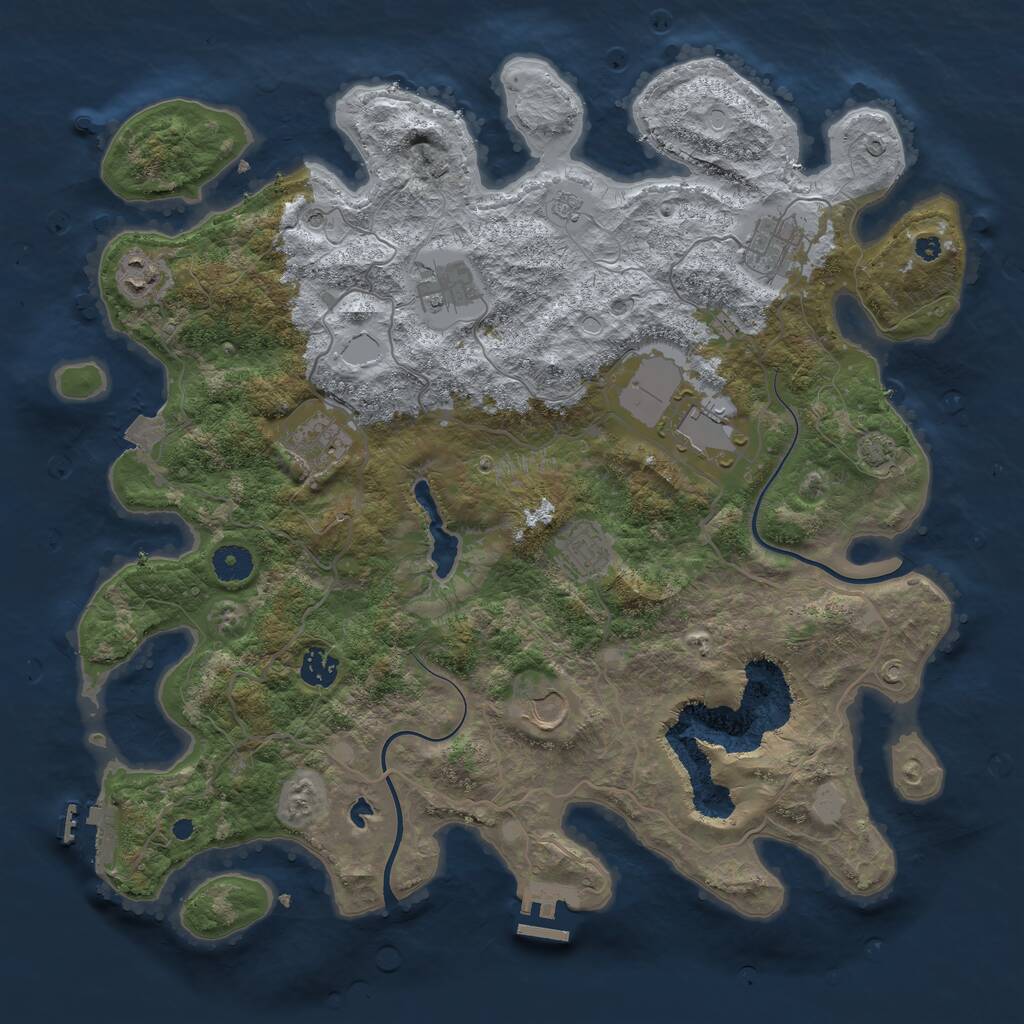 Rust Map: Procedural Map, Size: 4000, Seed: 14134, 14 Monuments