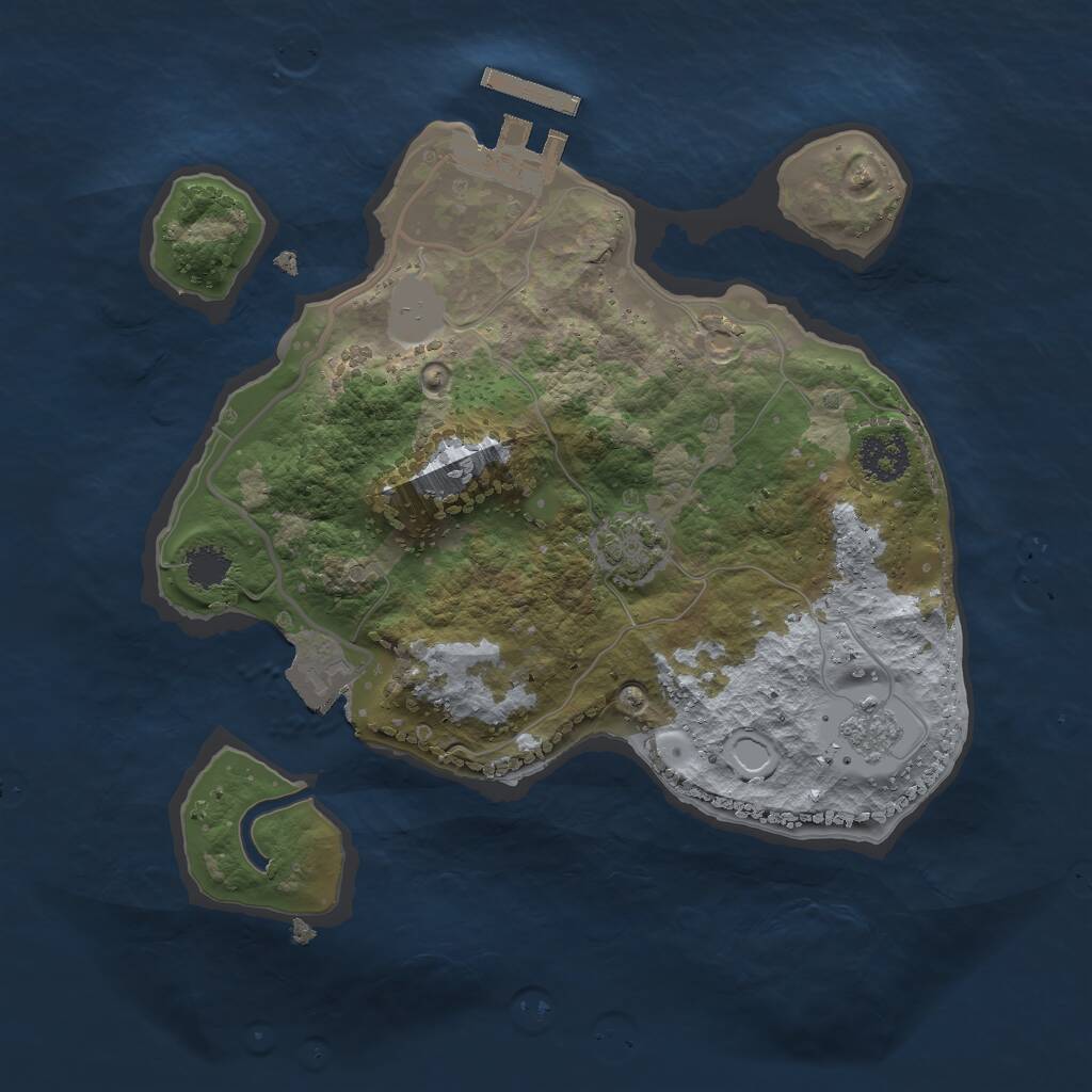 Rust Map: Procedural Map, Size: 2200, Seed: 510, 4 Monuments