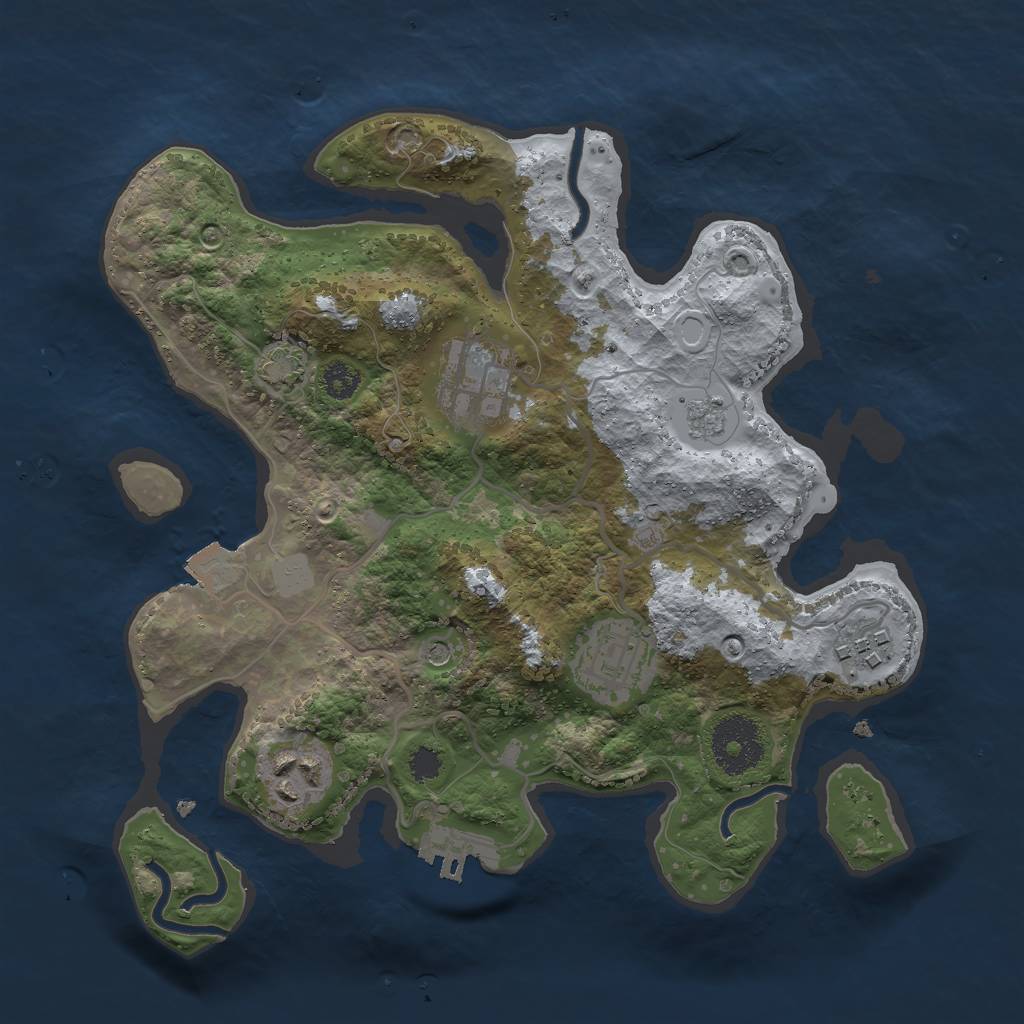 Rust Map: Procedural Map, Size: 2800, Seed: 1188612945, 11 Monuments