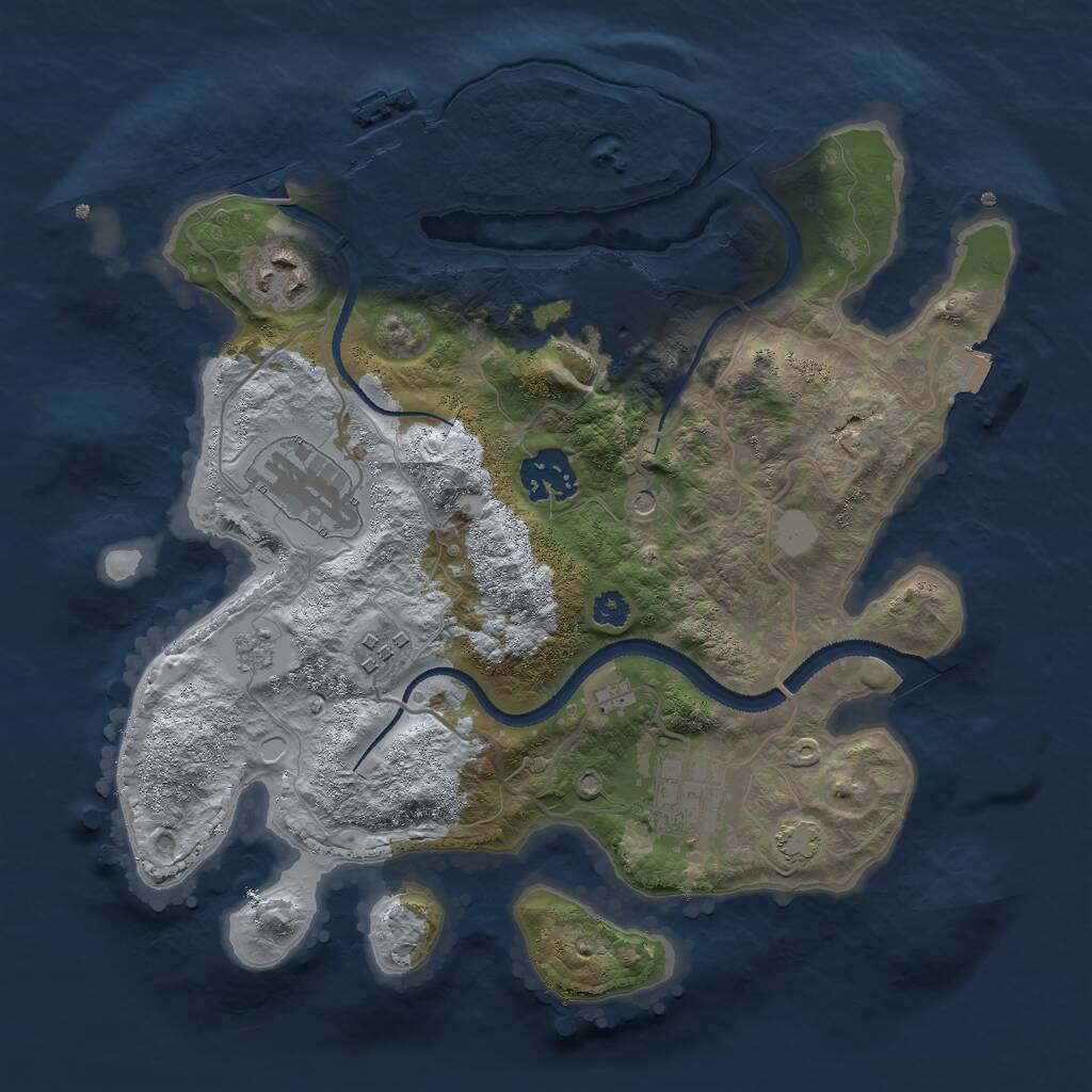 Rust Map: Procedural Map, Size: 3000, Seed: 14325, 11 Monuments