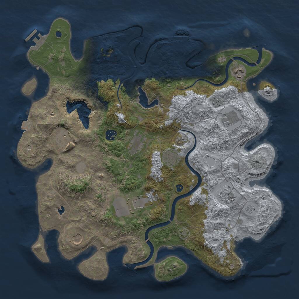 Rust Map: Procedural Map, Size: 4000, Seed: 789711664, 16 Monuments