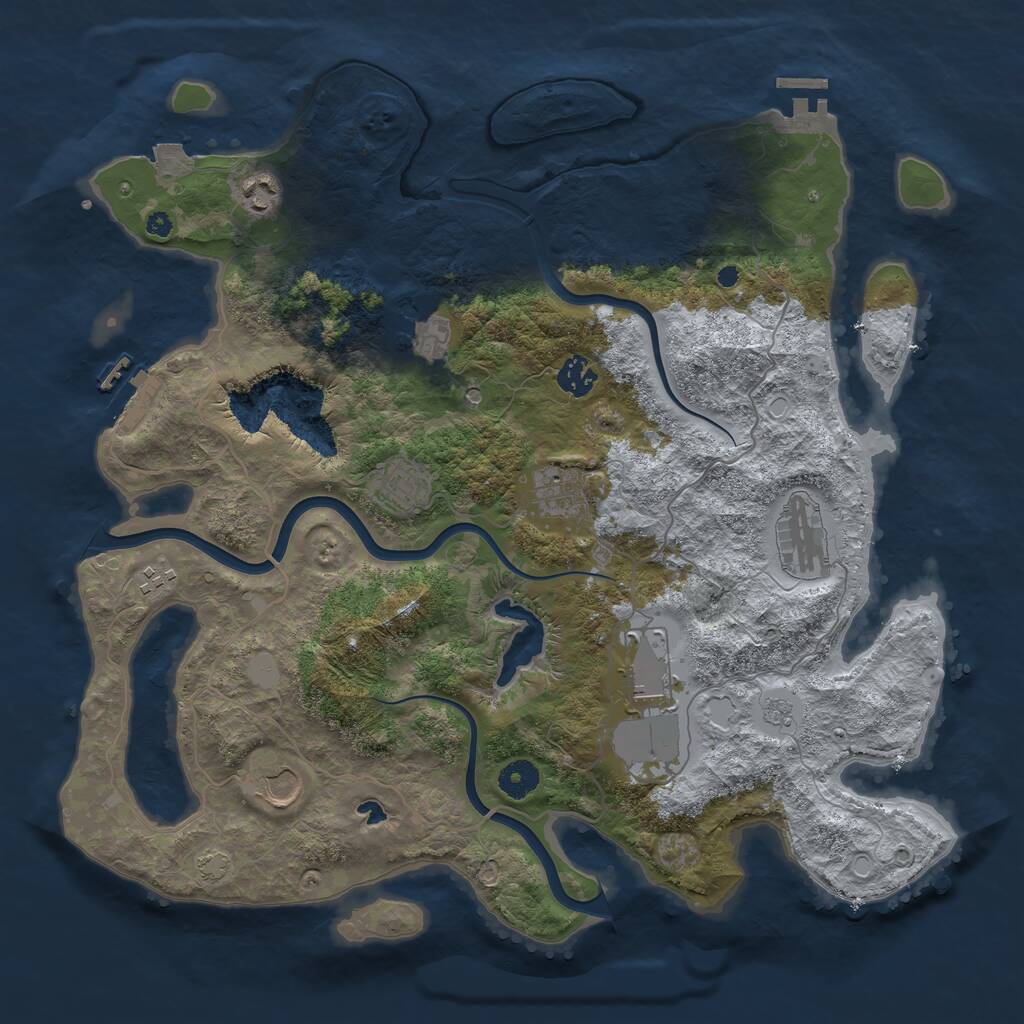 Rust Map: Procedural Map, Size: 4000, Seed: 2104625144, 15 Monuments
