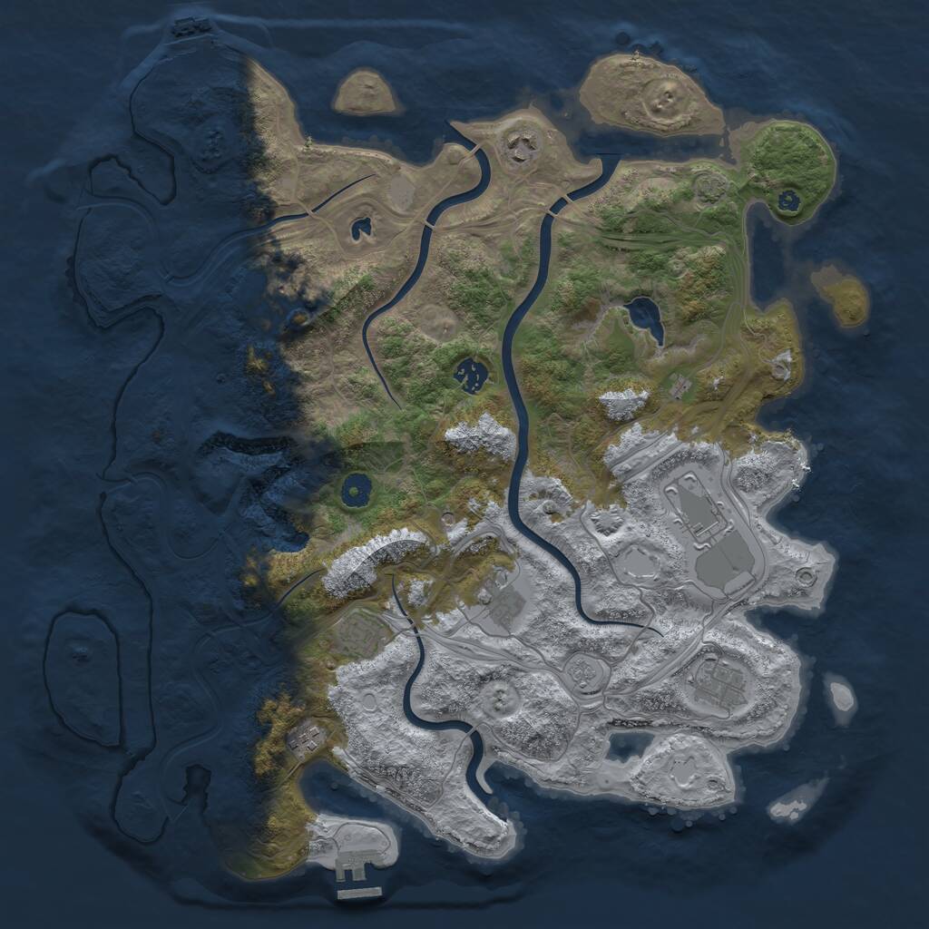 Rust Map: Procedural Map, Size: 4250, Seed: 1505634207, 14 Monuments