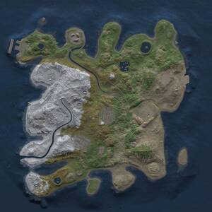 Thumbnail Rust Map: Procedural Map, Size: 3000, Seed: 1561516024, 10 Monuments